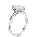 Signature Cathedral Marquise Engagement Ring - White Gold Polished Band - Side View