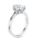 Signature Cathedral Pear Engagement Ring - White Gold Polished Band - Side View