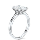 Signature Cathedral Radiant Engagement Ring - White Gold Polished Band - Side View