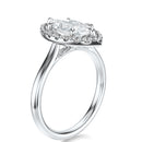 Signature Halo Marquise Engagement Ring - White Gold Polished Band - Side View