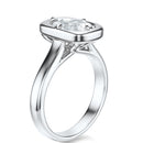 Signature Heirloom Bezel Pear Engagement Ring - White Gold Polished Band - Side View