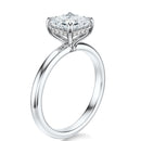 Signature Hidden Halo Asscher Engagement Ring - White Gold Polished Band - Side View
