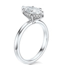 Signature Hidden Halo Marquise Engagement Ring - White Gold Polished Band - Side View
