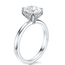 Signature Hidden Halo Oval Engagement Ring - White Gold Polished Band - Side View