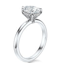 Signature Hidden Halo Pear Engagement Ring - White Gold Polished Band - Side View
