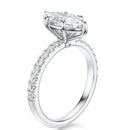 Signature Solitaire Marquise Engagement Ring - White Gold Pavé Band - Side View