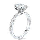 Signature Solitaire Pear Engagement Ring - White Gold Pavé Band - Side View
