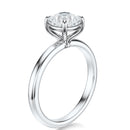 Signature Solitaire Cushion Engagement Ring - White Gold Polished Band - Side View