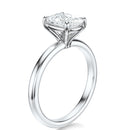 Signature Solitaire Elongated Cushion Engagement Ring - White Gold Polished Band - Side View