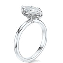 Signature Solitaire Marquise Engagement Ring - White Gold Polished Band - Side View