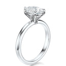 Signature Solitaire Pear Engagement Ring - White Gold Polished Band - Side View