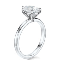 Signature Solitaire Pear Engagement Ring - White Gold Polished Band - Side View