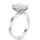 Signature Solitaire Radiant Engagement Ring - White Gold Polished Band - Side View