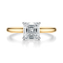Signature Cathedral Asscher Engagement Ring - Two-Tone Polished Band - Front View