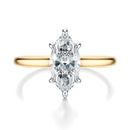Signature Cathedral Marquise Engagement Ring - Two-Tone Polished Band - Front View