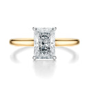 Signature Cathedral Radiant Engagement Ring - Two-Tone Polished Band - Front View