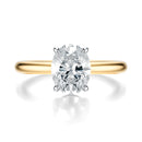 Signature Solitaire Oval Engagement Ring - Two-Tone Polished Band - Front View