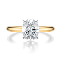 Signature Solitaire Oval Engagement Ring - Two-Tone Polished Band - Front View