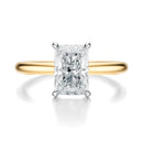 Signature Solitaire Radiant Engagement Ring - Two-Tone Polished Band - Front View
