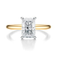 Signature Solitaire Radiant Engagement Ring - Two-Tone Polished Band - Front View