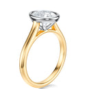 Signature Bezel Oval Engagement Ring - Two-Tone Polished Band - Side View