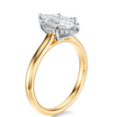 Signature Cathedral Hidden Halo Marquise Engagement Ring - Two-Tone Polished Band - Side View
