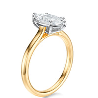 Signature Cathedral Marquise Engagement Ring - Two-Tone Polished Band - Side View
