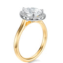 Signature Halo Pear Engagement Ring - Two-Tone Polished Band - Side View