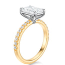 Signature Solitaire Radiant Engagement Ring - Two-Tone Pavé Band - Side View