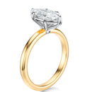 Signature Solitaire Marquise Engagement Ring - Two-Tone Polished Band - Side View