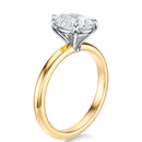 Signature Solitaire Pear Engagement Ring - Two-Tone Polished Band - Side View