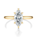 Signature Cathedral Marquise Engagement Ring - Yellow Gold Polished Band - Front View