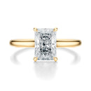 Signature Cathedral Radiant Engagement Ring - Yellow Gold Polished Band - Front View