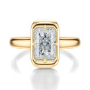 Signature Heirloom Bezel Radiant Engagement Ring - Yellow Gold Polished Band - Front View