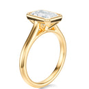 Signature Bezel Radiant Engagement Ring - Yellow Gold Polished Band - Side View