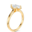 Signature Cathedral Marquise Engagement Ring - Yellow Gold Polished Band - Side View
