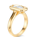 Signature Heirloom Bezel Marquise Engagement Ring - Yellow Gold Polished Band - Side View
