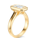 Signature Heirloom Bezel Radiant Engagement Ring - Yellow Gold Polished Band - Side View