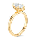 Signature Solitaire Marquise Engagement Ring - Yellow Gold Polished Band - Side View