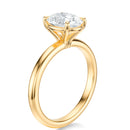 Signature Solitaire Oval Engagement Ring - Yellow Gold Polished Band - Side View