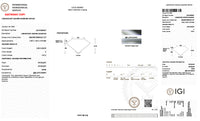 Diamond grading report with IGI logo on a white background