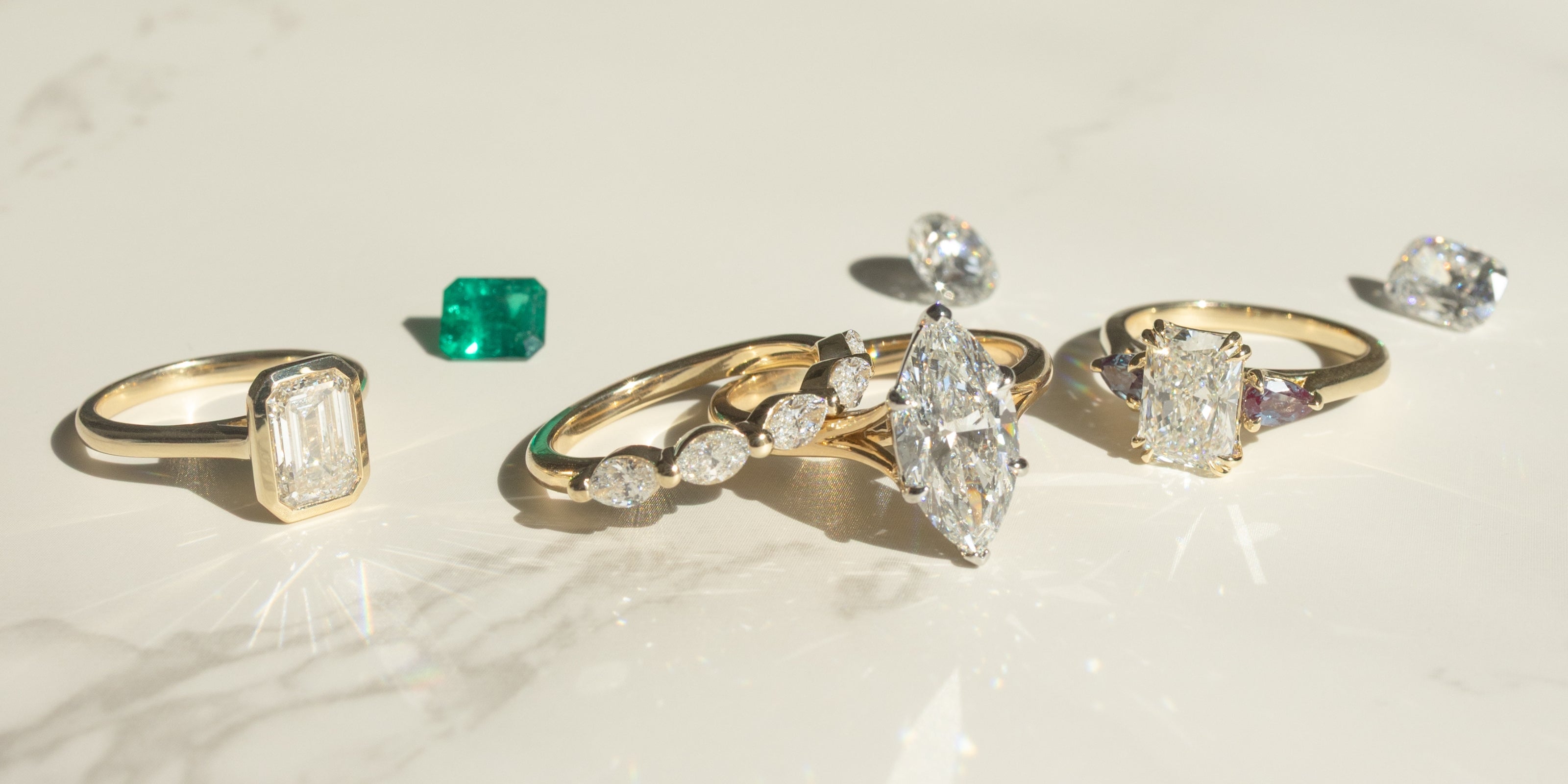 Custom Hitched engagement rings designed for clients