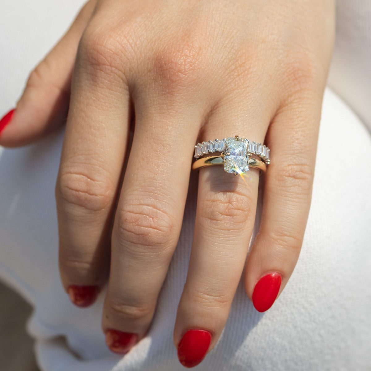 The Signature Compass-Set Solitaire | 2.52CT Radiant Lab Diamond | 14K YG | Hitched Fine Jewelry