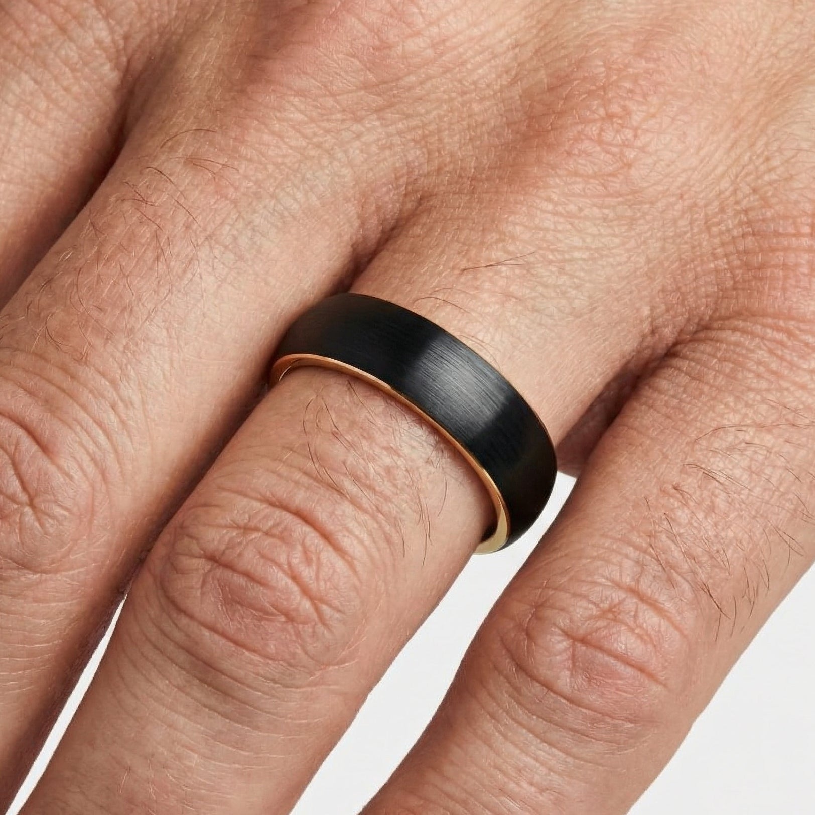 The Tungsten Classic Two-Tone: Black & Yellow | Hitched Fine Jewelry