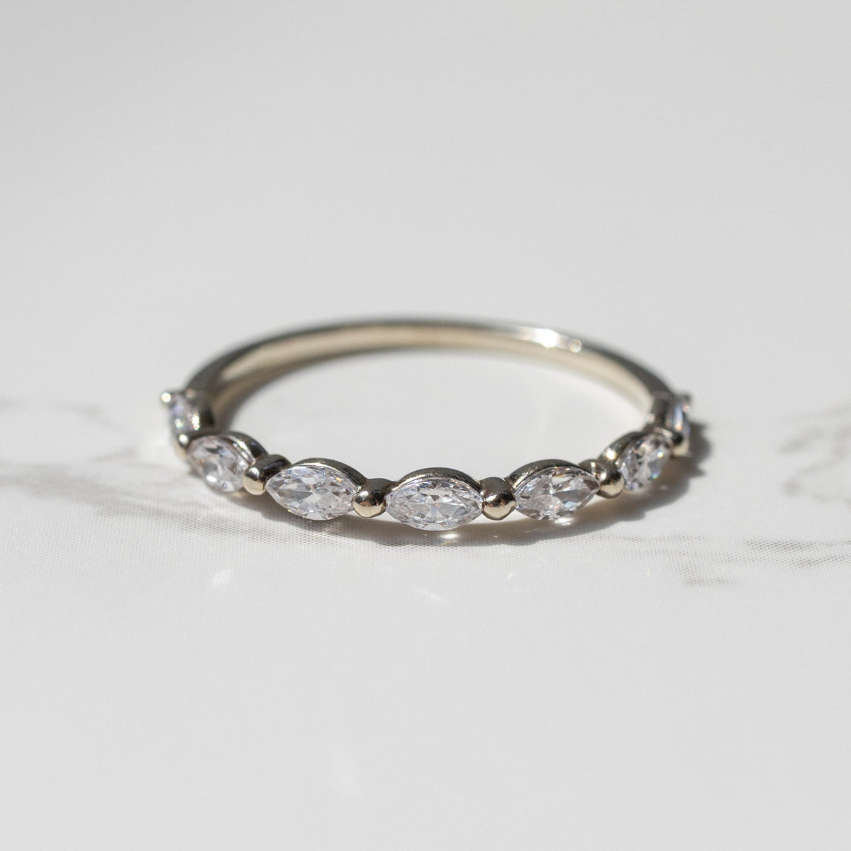 The Gold Single Prong Marquise Half Eternity | Hitched Fine Jewelry