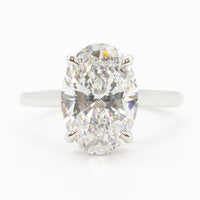 The Signature Cathedral Hidden Halo | 3.04CT Oval Lab Diamond | Platinum