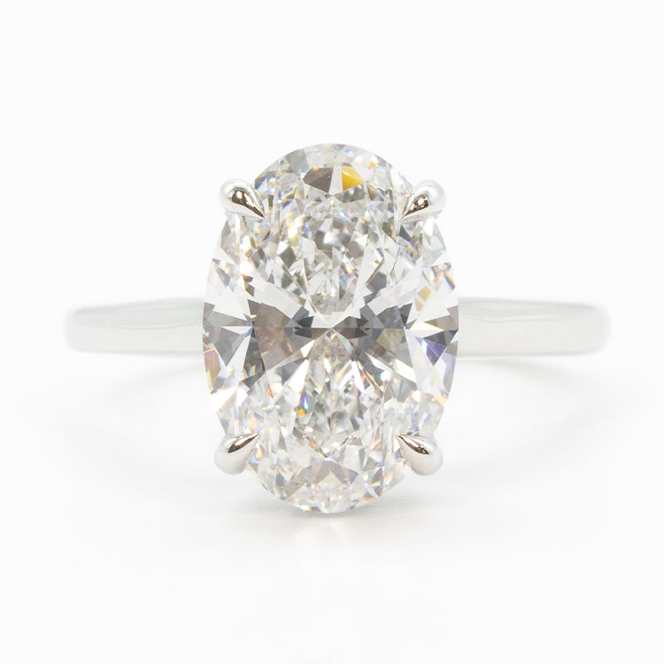 The Signature Cathedral Hidden Halo | 3.04CT Oval Lab Diamond | Platinum
