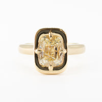 hitched yellow gold signature heirloom bezel engagement ring with natural old mine diamond