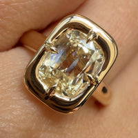 hitched yellow gold signature heirloom bezel engagement ring with natural old mine diamond