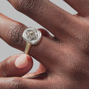 Signature Heirloom Bezel Asscher Engagement Ring - Two-Tone Polished Band - On Model View
